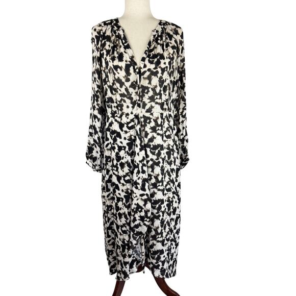 RAILS TYRA FAUX WRAP MIDI DRESS IN BLURRED CHEETAH NWT WOMEN'S SIZE LARGE - Picture 2 of 16